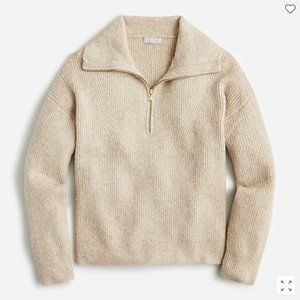 J.Crew Half-zip Stretch Sweater Alpaca blend Stone Small